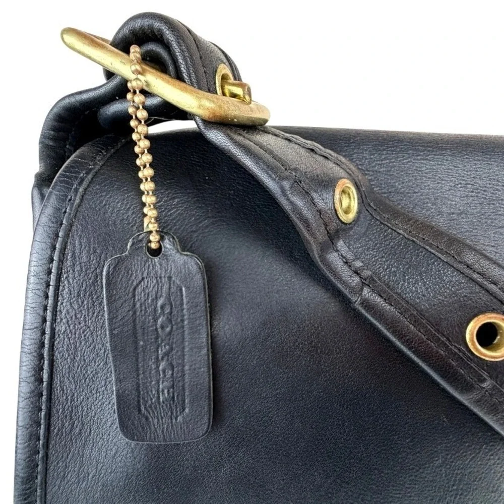 Vintage|COACH|Stewardess 9525 New York City Black Leather Purse Paperwork Tag